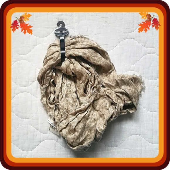 Accessories - NWT Light Taupe Infinity Scarf With Fringe
